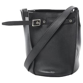 Céline Bolsa de ombro CELINE Big Bag Bucket em couro preto Preto
