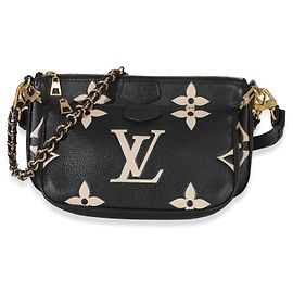 Louis Vuitton Beige Black Monogram Empreinte Multi Pochette Accessoires Schwarz Beige