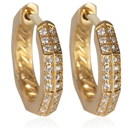 Boucles d'oreilles huggie David Yurman Stax en or jaune et diamants facettés Autre