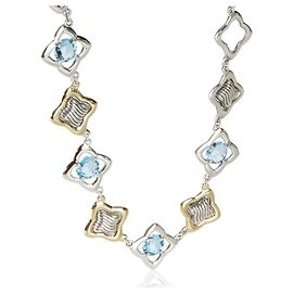 Collar Station Quatrefoil en Oro Amarillo y Plata de Ley con Topacio David Yurman Otro