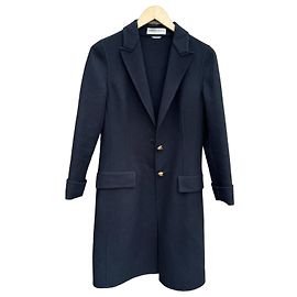 Emilio Pucci Black Virgin Wool Tailored Coat Black