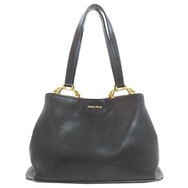 Sac cabas Madras Miu Miu Noir