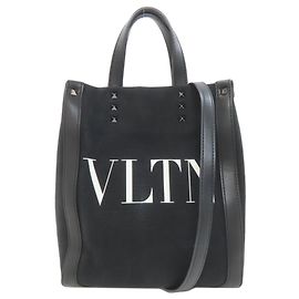 Valentino Studded 2-Way Handbag Black