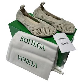 Bottega Veneta Atomic Flat Polyester Mesh Sea Salt Size 37 (Full set) New/Original Beige