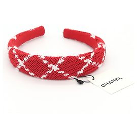 Cerchietto Chanel Matelassé in cotone rosso Rosso