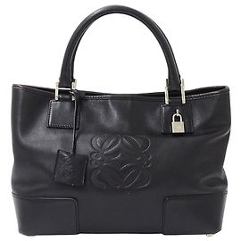 Sac à main en cuir noir Loewe Noir