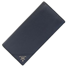 Carteira longa dobrável Prada Azul marinho