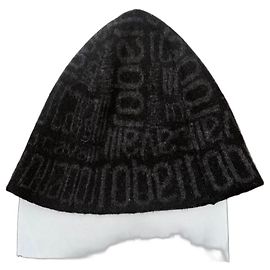 Roberto Cavalli Monogram Wool Beanie Black Grey