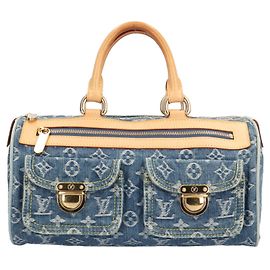 Borsa Louis Vuitton Neo Speedy Monogram Denim Blu