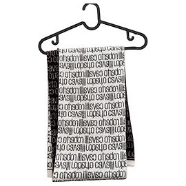 Sciarpa in lana Roberto Cavalli Logo Jacquard Nero Bianco