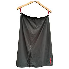 Prada Linea Rossa Dark Grey Nylon Midi Skirt Dark grey