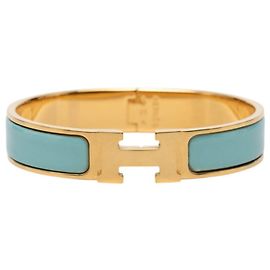 Hermès Hermes Click H PM Bangle Bracelet Blue Golden