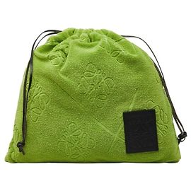 Pochette de cordón de toalla Anagram Loewe Verde