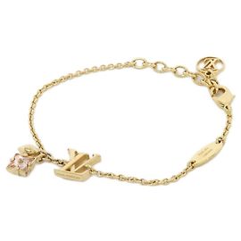 Pulseira Charm Lulugram Louis Vuitton Marrom Dourado