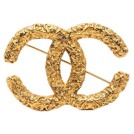 Broche Chanel Coco Mark Motif Lava Doré