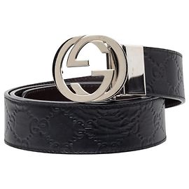 Cintura Gucci Guccissima con G intrecciato Nero