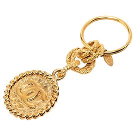 Llavero Chanel Coco Mark chapado en oro Dorado