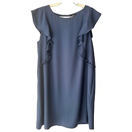 Autre Marque SYM Navy Blue Ruffled Summer Dress Dark blue