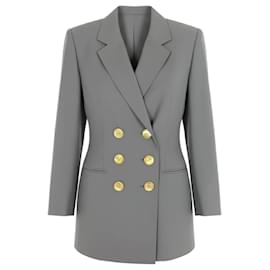 Christian Dior Double-Breasted Grey Wool Blazer Grey