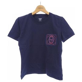 Hermès Camiseta de algodón Hermes CANOE/CARTOUCHE Azul Azul marino
