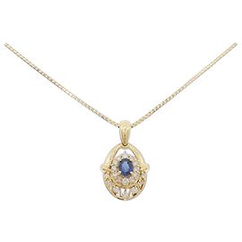 Autre Marque Collier en saphir et diamants Au750 Doré