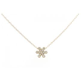 Autre Marque Colar Snowflake de Diamantes Au750 Dourado