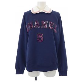 Chanel Sweatshirt aus Baumwolle Blau Marineblau