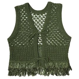 Autre Marque BEAUTY&YOUTH UNITED ARROWS 25SS Polyester Fransen 2way Weste Grün Olivgrün