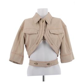 Jacquemus Giacca crop beige Le Raphia Beige
