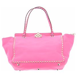 Bolsa Valentino Garavani Rockstud em couro rosa Rosa