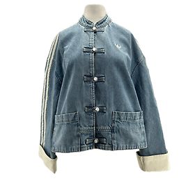 Adidas Denim Jacket Blue Cotton Size M Blue