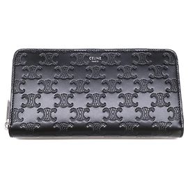 Céline Carteira longa Celine em couro de vitelo preto Preto