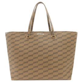Balenciaga BB Monogram Tote Bag Brown