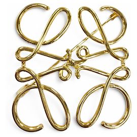 Spilla Loewe con logo Anagram in metallo D'oro