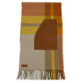 Hermès Sciarpa in cashmere e pelle di agnello arancione Hermes Arancione