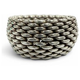 Tiffany & Co Tiffany Somerset 925 Silver Band Ring Silvery
