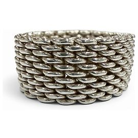 Tiffany & Co Tiffany Somerset 925 Silver Band Ring Silvery