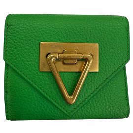 Bottega Veneta Paraquito Point Lock Leather Compact Tri-fold Wallet Other