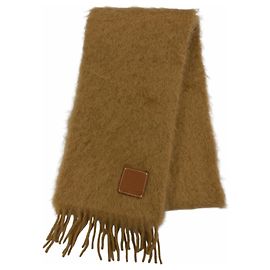 Loewe Mohair Wool Stole Brown