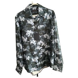 Camicia in seta camouflage Louis Vuitton × Virgil Abloh Blu scuro