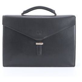 Sac à main et porte-documents en cuir Loewe Anagram Noir