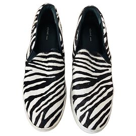 Céline Celine Sneakers slip-on stampa zebra Nero Bianco Stampa zebra