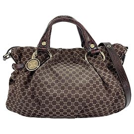 Céline Celine Macadam Pattern Pillow 2-Way Handbag Brown