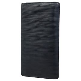 Portafoglio lungo Brazza in pelle Epi Louis Vuitton Blu chiaro