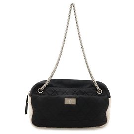 Borsa a Spalla Chanel 2.55 Bicolore Nero Crudo