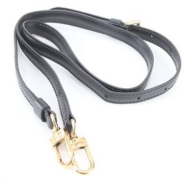 Tracolla in pelle nera Louis Vuitton per borsa Nero