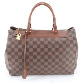 Louis Vuitton Damier Greenwich Leather Tote Bag Damier ebene