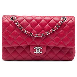 Chanel Red Medium Classic Caviar Double Flap Rouge