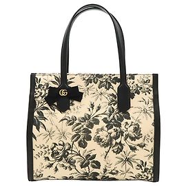 Gucci White Canvas GG Ribbon Herbarium Tote White