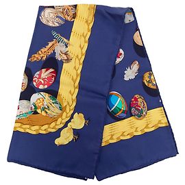 Hermès Seidentuch Blue Couvee d Hermes 90 Blau Marineblau